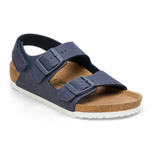 Load image into Gallery viewer, MILANO HL RIVET KIDS TEXTILE | VEGAN CANVAS MIDNIGHT BIRKENSTOCK