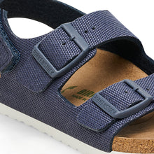Load image into Gallery viewer, MILANO HL RIVET KIDS TEXTILE | VEGAN CANVAS MIDNIGHT BIRKENSTOCK