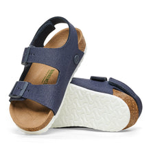 Load image into Gallery viewer, MILANO HL RIVET KIDS TEXTILE | VEGAN CANVAS MIDNIGHT BIRKENSTOCK
