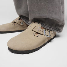 Load image into Gallery viewer, BOSTON | RIVET SUEDE TAUPE (NARROW) BIRKENSTOCK