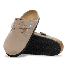 Load image into Gallery viewer, BOSTON | RIVET SUEDE TAUPE (NARROW) BIRKENSTOCK