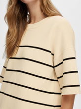 Load image into Gallery viewer, SLFLIVA 2/4 KNIT O NECK NOOS  | BIRCH STRIPES BLACK SELECTED