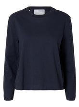 Load image into Gallery viewer, SLFESSENTIAL LS BOXY TEE | DARK SAPPHIRE SELECTED