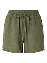 Load image into Gallery viewer, SLFLINNIE MW LINEN SHORT | OLIVINE SELECTED