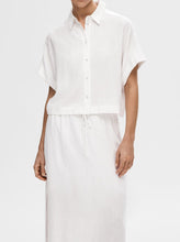 Load image into Gallery viewer, SLFVIVA SS CROPPED SHIRT | SNOW WHITE SELECTED