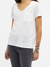 Load image into Gallery viewer, OBJTESSI SLUB S/S V-NECK NOOS | WHITE OBJECT