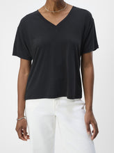 Load image into Gallery viewer, OBJANNIE RE S/S V-NECK TOP NOOS | BLACK OBJECT