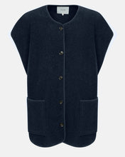 Load image into Gallery viewer, INES SLEEVELESS WOOLY JACKET | NAVY AME