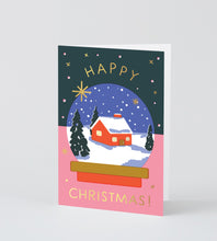 Load image into Gallery viewer, HAPPY CHRISTMAS SNOW GLOBE CARD WRAP