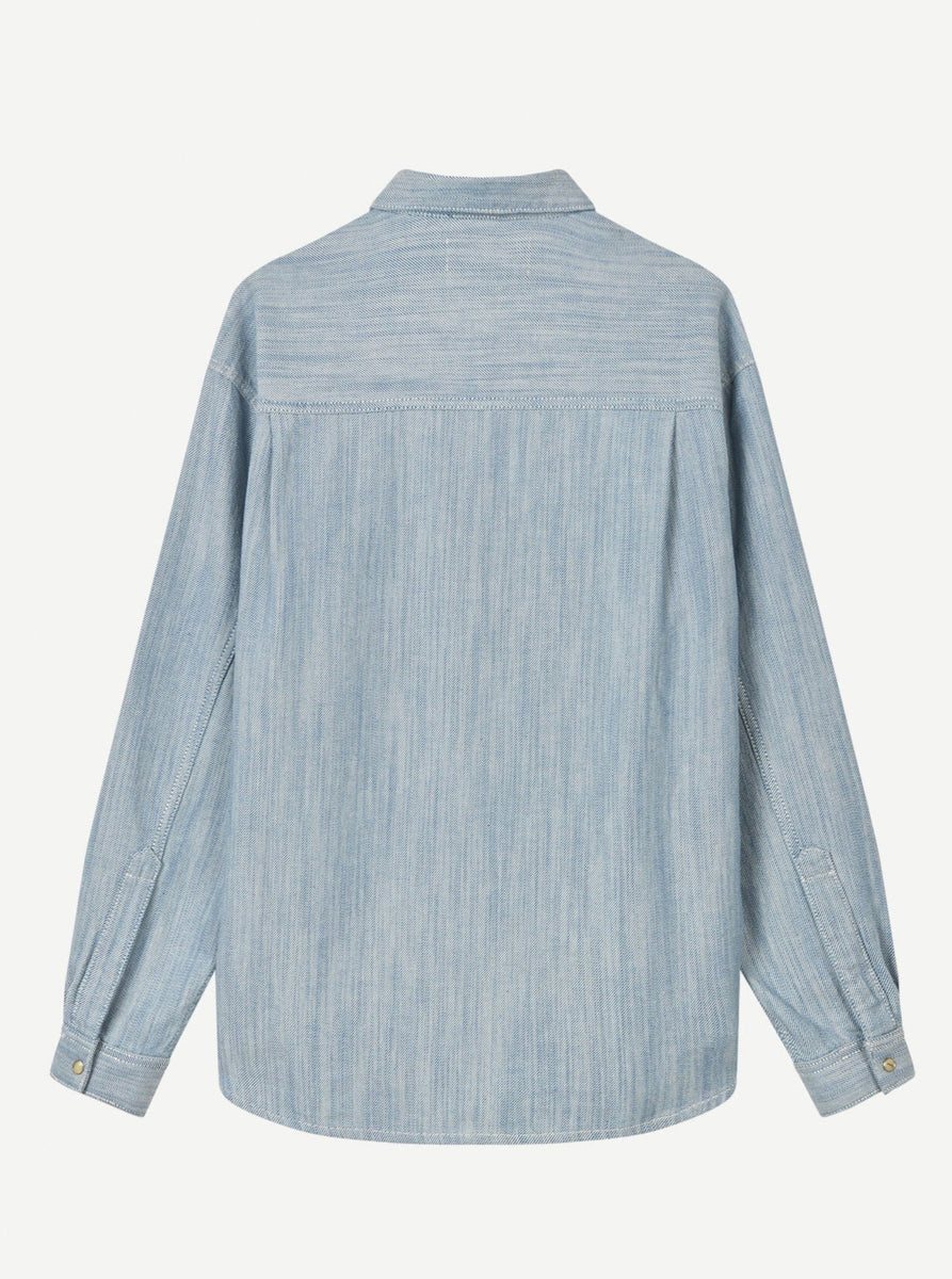ルエブル LOEUVRE Basic Embroidered T-Shirt （J5 SOFT BLUE） 82878f7ca548cc463914c67150ff3a