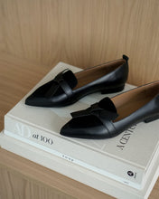 Load image into Gallery viewer, ALLY LEATHER LOAFERS | SUEDE BLACK FLATTERED