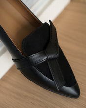 Load image into Gallery viewer, ALLY LEATHER LOAFERS | SUEDE BLACK FLATTERED