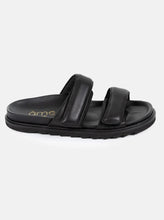 Load image into Gallery viewer, ITAMA LEATHER SLIDES | BLACK AME
