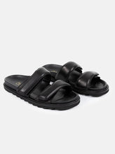 Load image into Gallery viewer, ITAMA LEATHER SLIDES | BLACK AME