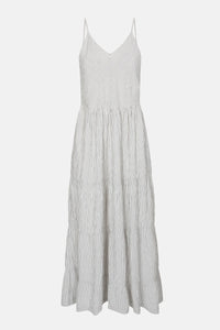 JANA LONG DRESS | WHITE & BLUE STRIPES AME