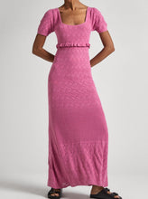 Load image into Gallery viewer, GOLDIE DRESS FINE OPENWORK KNIT | ENGLISH ROSE PINK PEPE JEANS
