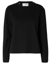 Load image into Gallery viewer, SLFESSENTIAL LS BOXY TEE | BLACK SELECTED