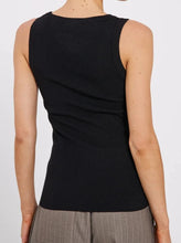 Load image into Gallery viewer, SHERRY U-NECK KNIT TANK | BLACK NORR
