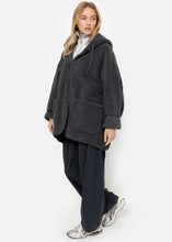 Load image into Gallery viewer, KENJI TEDDY OVERSIZED JACKET | DARK GREY AME