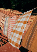 Load image into Gallery viewer, VIDA CHECK TEA TOWEL | AMBER/BLUES