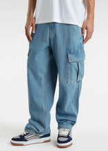 Load image into Gallery viewer, CARGO LOOSE DENIM PANT | STONEWASH / BLUE VANS