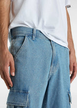 Load image into Gallery viewer, CARGO LOOSE DENIM PANT | STONEWASH / BLUE VANS