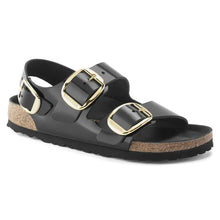 Load image into Gallery viewer, MILANO BIG BUCKLE NATURAL LEATHER PATENT | HIGH SHINE BLACK (NARROW) (Copie) BIRKENSTOCK