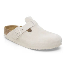 Load image into Gallery viewer, BOSTON SOFT FOOTBED SUEDE LEATHER | ANTIQUE WHITE (NARROW) BIRKENSTOCK