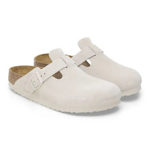 Load image into Gallery viewer, BOSTON SOFT FOOTBED SUEDE LEATHER | ANTIQUE WHITE (NARROW) BIRKENSTOCK