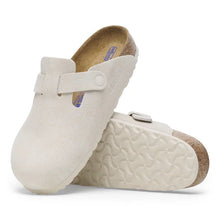 Load image into Gallery viewer, BOSTON SOFT FOOTBED SUEDE LEATHER | ANTIQUE WHITE (NARROW) BIRKENSTOCK