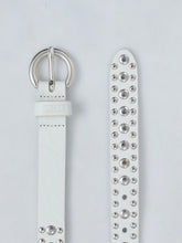 Load image into Gallery viewer, LEATHER BELT WITH STUDS | IVORY