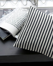 Load image into Gallery viewer, CUSHION COVER STRIPE BLACK/GREY