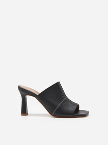 RITA LEATHER MULE | BLACK FROM FLATTERED