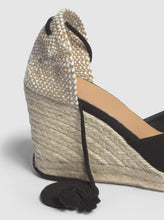 Load image into Gallery viewer, Espadrille with wedge made in suede. Castaner nubuck black