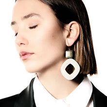 Load image into Gallery viewer, EDNA EARRINGS | BEIGE/GREEN LAURENCE DELVALLEZ