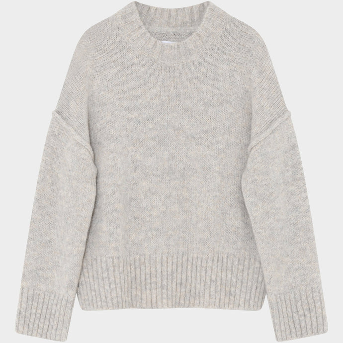 JOSIE SOFT MOHAIR KNIT W | LIGHT GREY MEL Mellow Concept