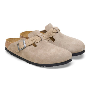 BOSTON BRAIDED SUEDE LEATHER | TAUPE BIRKENSTOCK