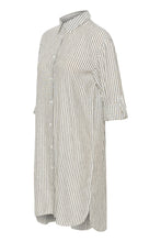 Charger l&#39;image dans la galerie, MILIA SHIRT DRESS | CHALK/BLACK STRIPE KAFFE