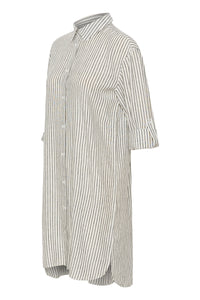 MILIA SHIRT DRESS | CHALK/BLACK STRIPE KAFFE