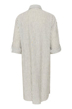 Charger l&#39;image dans la galerie, MILIA SHIRT DRESS | CHALK/BLACK STRIPE KAFFE