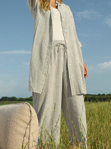 MILIA SHIRT DRESS | CHALK/BLACK STRIPE KAFFE