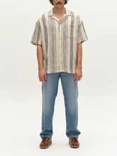 Load image into Gallery viewer, JENS OVER RESORT RIGA SS SHIRT | NAVY STRIPE GABBA