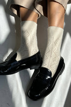 Load image into Gallery viewer, Cashmere Pointelle Socks (wholesale): Charcoal Le Bon Shoppe