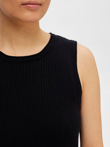 SLFLYDIA SL O-NECK KNIT TOP | BLACK SELECTED