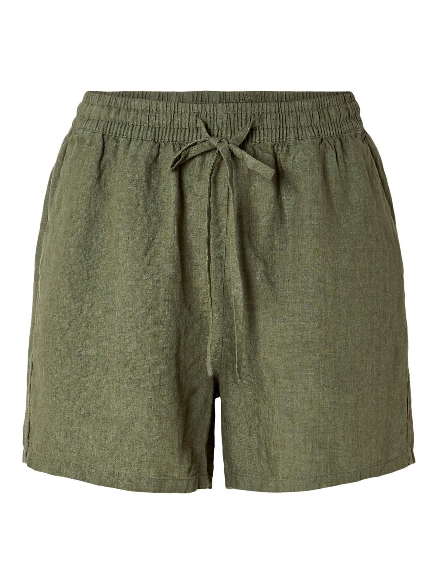 SLFLINNIE MW LINEN SHORT | OLIVINE SELECTED