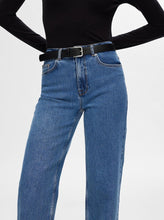 Charger l&#39;image dans la galerie, SLFALICE HW LONG WIDE JEANS | MEDIUM BLUE DENIM SELECTED