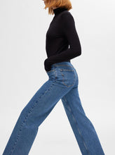 Charger l&#39;image dans la galerie, SLFALICE HW LONG WIDE JEANS | MEDIUM BLUE DENIM SELECTED