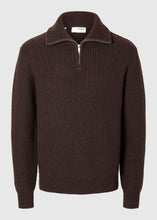 Load image into Gallery viewer, SLHLAND LS KNIT HALF ZIP | CHOCOLATE TORTE SELECTED