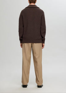 SLHLAND LS KNIT HALF ZIP | CHOCOLATE TORTE SELECTED