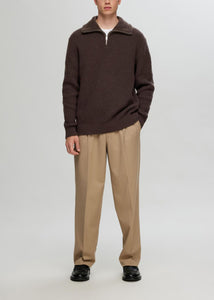 SLHLAND LS KNIT HALF ZIP | CHOCOLATE TORTE SELECTED